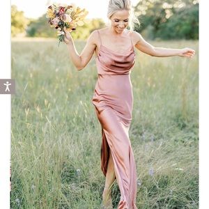 revelry skye satin bridesmaid dress